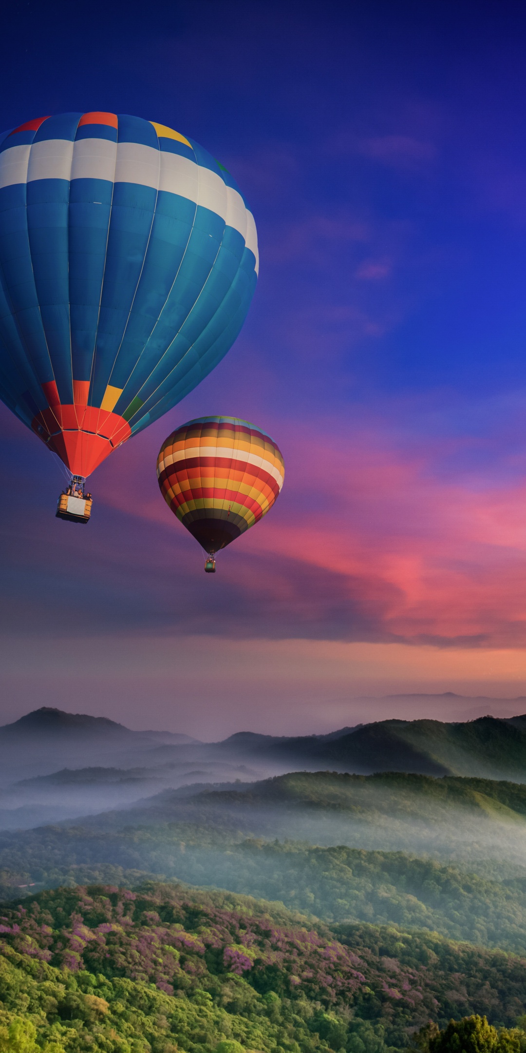 Hot air balloons Wallpaper 4K, Doi Inthanon National Park, Sunrise